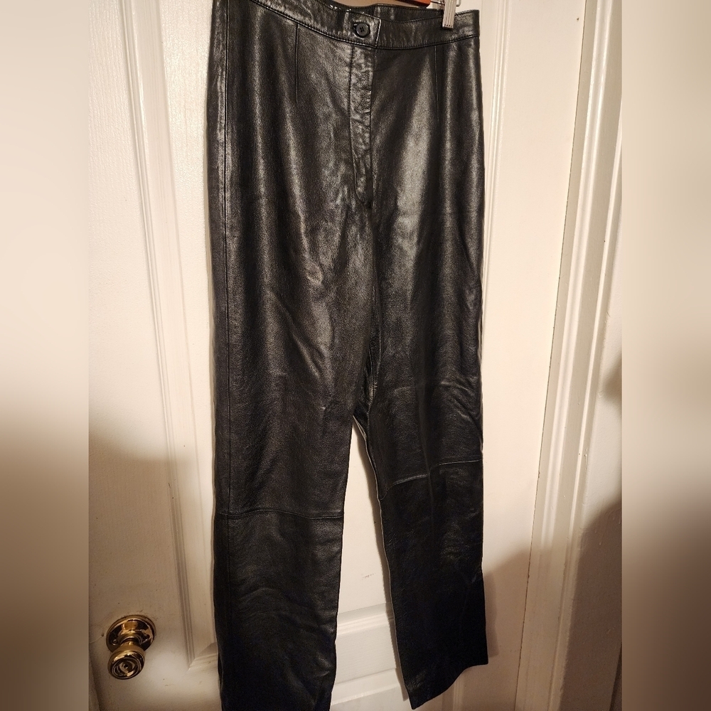 Mix It 100% Black Leather Pants Size 8